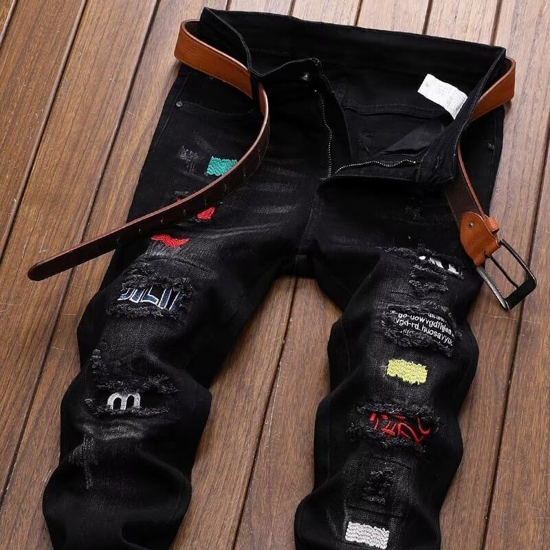 Streetwear Brand Jeans - Jeans strappati di marca streetwear moda