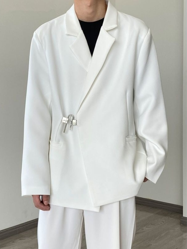 Streetwear Brand Aesthetic - Completo Blazer Casual Bianco da Uomo,