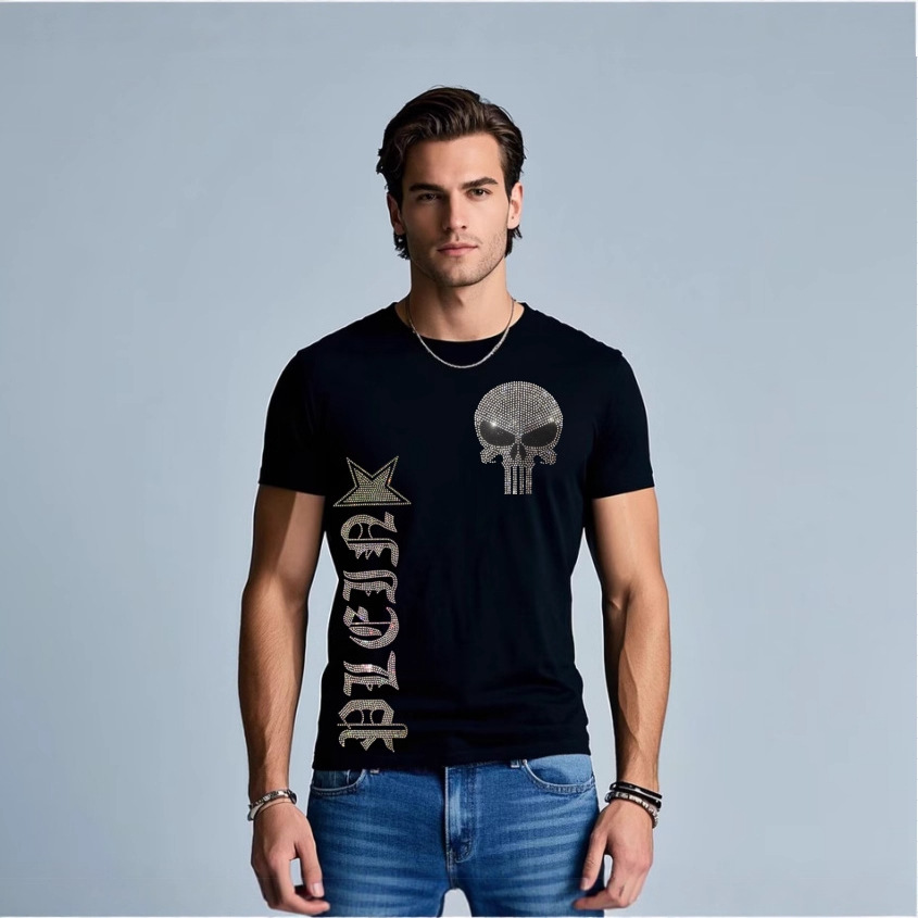 Streetwear Brand New - 2025 Nuovi Teschi Strass Manica corta