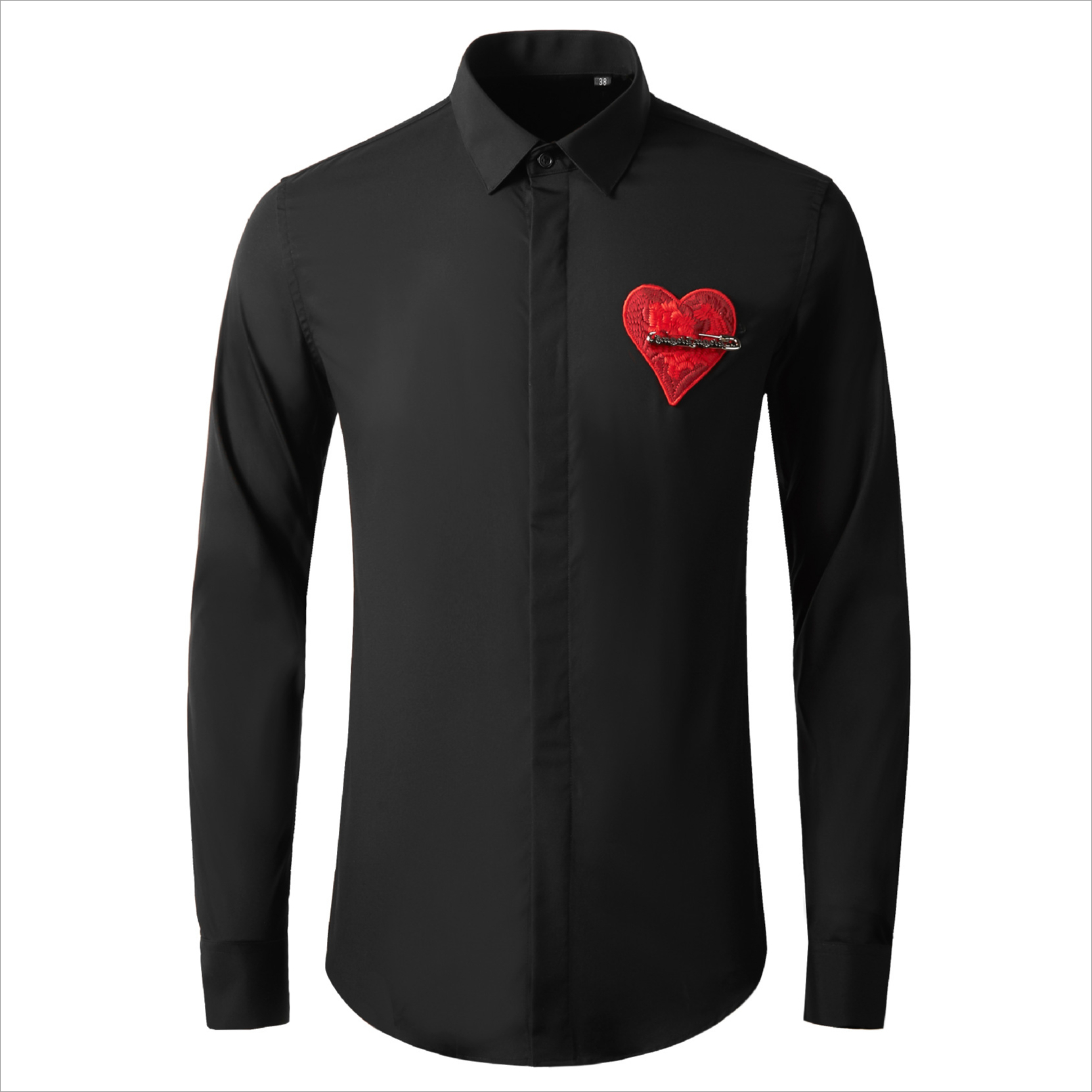 Streetwear Brand Trends - Camicia da uomo con ricamo amore