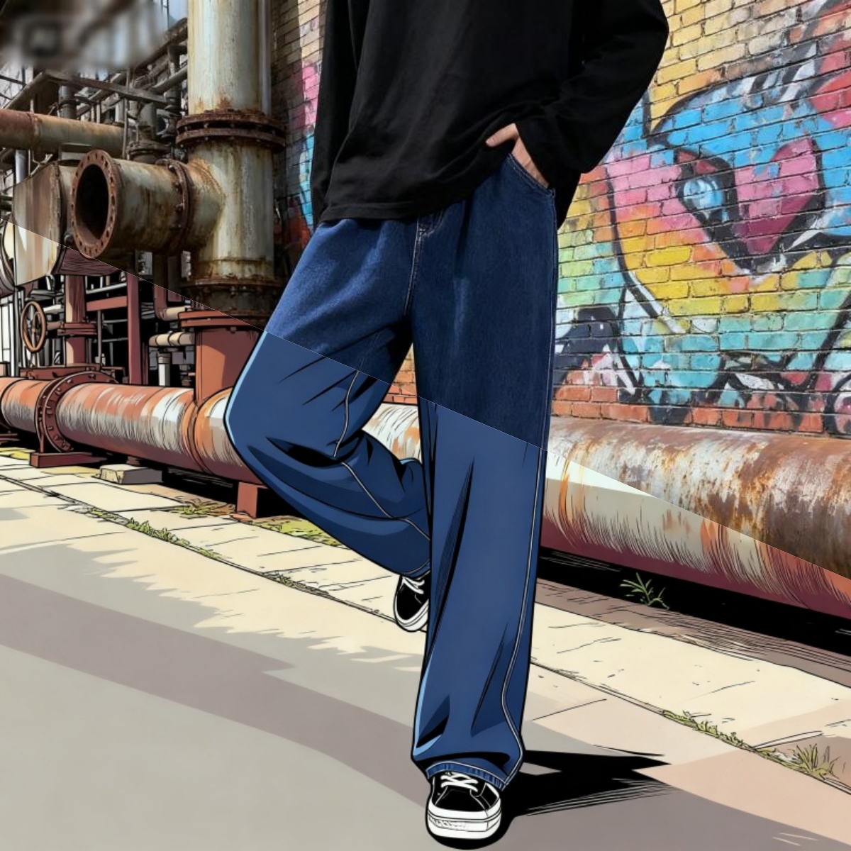 Streetwear Brand Jeans - Stile coreano Streetwear New Fashion Baggy