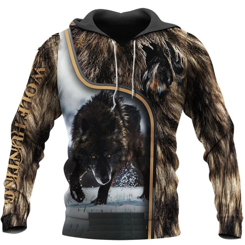 Streetwear Brand Tracksuit - Felpe con cappuccio stampate lupo felpe